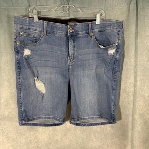 torrid distressed stretch bermuda shorts plus size